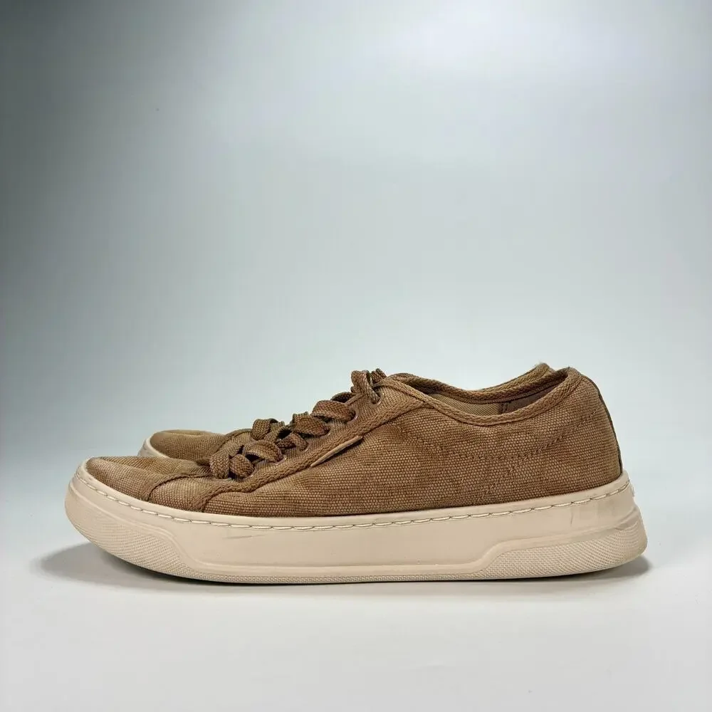 Coach Monogram Brown Canvas Low Top Casual Sneakers Shoes CAS55 Women's Size 8B